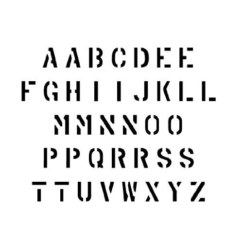 1/2 inch Military Letter Stencil Set | 10 mil | Paint Stencils for Labels and Wall Signs - size: Letters