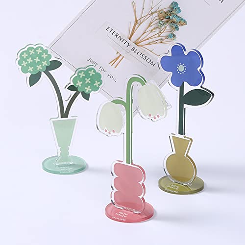 6Pcs Cute Flower Table Card Memo Holder Stand, Photo Display Clip Stand - color: Flora-b