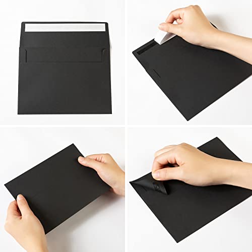 100 Pack Colored #10 Business Envelopes, 4.13 x 9.49 Inches, Black - color: Black
