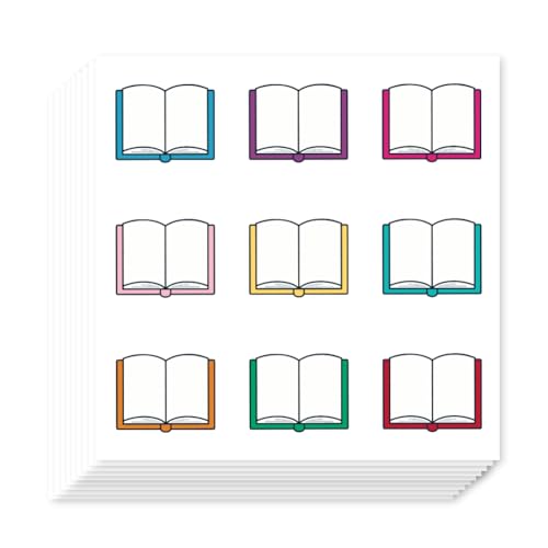 AHANDMAKER 180Pcs Book Planner Stickers Self-Adhesive Decals Vibrant Colorful Book Stickers for Planner Calendar Scrapbook Crafting Arts Journaling Gift Bag Seal Theme Party Decor - style: Book