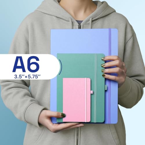 ONAVIA A6 Graph Notebook Hardcover, Work Journal, 160 Pages, Black/Red/Blue - color: Black+Red+Blue, style: A6