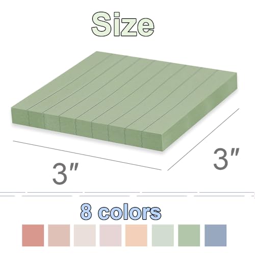 (16 Pack) Lined Sticky Notes 3x3 in Ruled Stickies,Vintage Colors