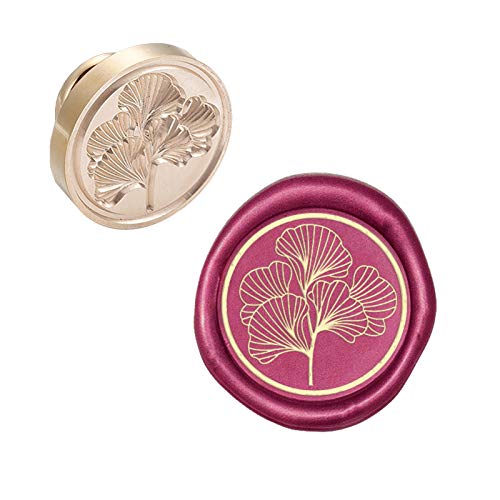 CRASPIRE Wax Seal Stamp Head Replacement Ginkgo Leaf Removable Sealing Brass Stamp Head Olny for Creative Gift Envelopes Invitations Cards Decoration - style: Ginkgo Leaves