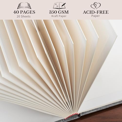Pssoss 8x8 Inch DIY Scrapbook Album, Linen Hardcover, 40 Pages, Dark Green - color: Dark Green, size: 8 x 8 Inch 40 Pages