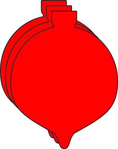 SHAPES ETC. 5.5" x 5.5" Ornament Creative Cut-Outs, Red, 31-Count - color: Red Ornament