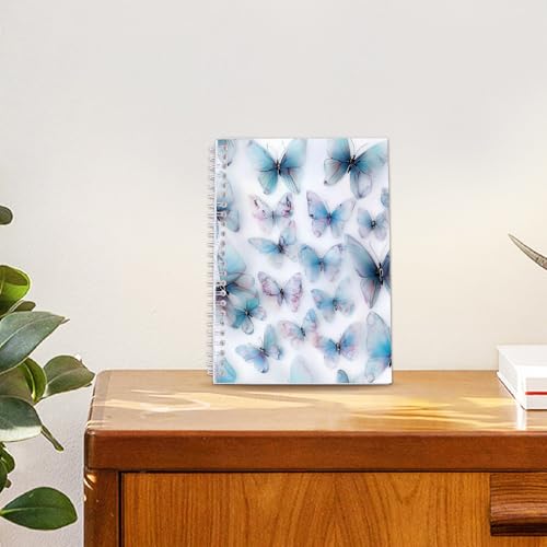 CRASPIRE 40 Sheets Reusable Sticker Album Sticker Collecting Books A5 Release Paper Waterproof Blue Butterfly Blank Collection Storage Organizer Holder with Scraper and Tweezer for Storaging Labels - style: Butterfly-027