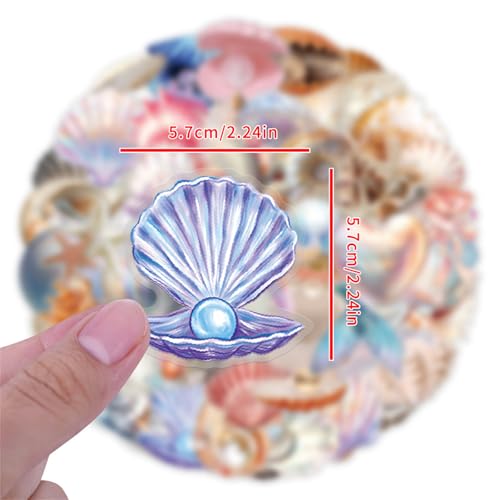 Seashell Stickers, 60 Pcs, Colourful-B13 - color: Colourful-b13