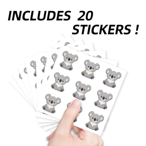 AHANDMAKER 180 Pieces Cute Koala Bear Stickers, 1 Inch Colorful Cartoon Koala Art Decal Stickers for Album Arts Planner Calendar Scrapbooking Crafting Bag Decor - style: Koala