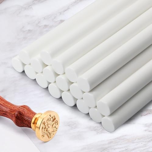 Litoexpe 20pcs White Wax Seal Sticks