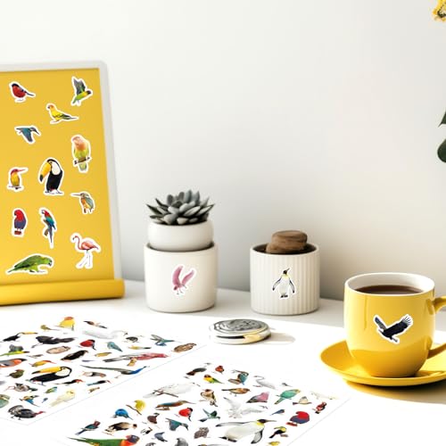 Bird Stickers 850 Count Tropical Bird Parrot Flamingo Peacock Hummingbirds Stickers Animal Party Favors Gifts Sticky Decor for Scrapbook Calendar Planner Gift Wrap Decor - color: Bird