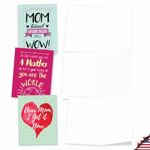 The Best Card Company - 20 Note Cards Blank Assortment (4 x 5.12 Inch) (10 Designs, 2 Each) - Mom Notes AM3138OCB-B2x10 - style: Mom Notes