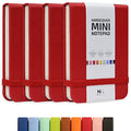 Tiny Notebook 3x4, Tear Off Small Notepad Pocket Size 4-Pack (Red) - color: Red