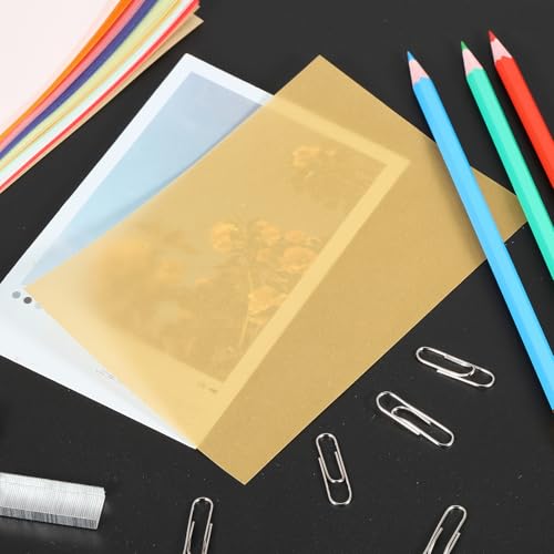 PATIKIL 65 Sheets Vellum Paper 5x7, Vellum Paper Printable Translucent Paper 100GSM for Invitations Printing, Gold Tone - color: Gold Tone