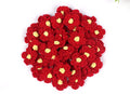YYCRAFT Pack of 100 Crochet 1" Spring Flower for Crafts Embellishments,Red - color: Red