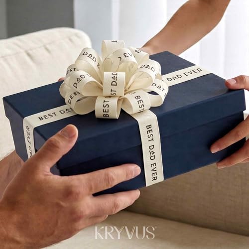 Father's Day Ribbon - 5/8 Inch x 12 Yards Natural Twill Tape Ribbon - color: Best Dad Ever, size: 5/8 Inch x 12 Yards