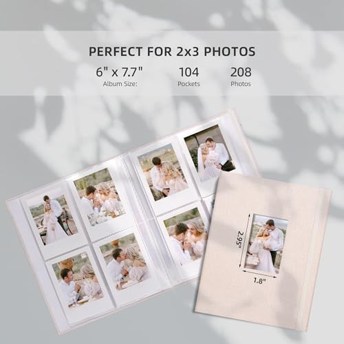 Vienrose Mini Polaroid Photo Album 208 Photos 2x3 Inch Beige 2 PACK - color: Beige, size: 2 PACK