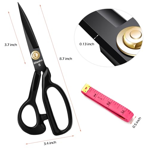 Fabric Scissors Professional, 8" Heavy Duty Sewing Scissor for Fabric Cutting, Tailor Sharp Sewing Shears for Cutting Leather craft Home Office Students Artists Dressmakers - size: 8 inch