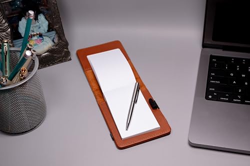 LaserGram Mini Padfolio with Notepad and Pen, Music Staff, Personalized Engraving Included (Dark Brown) - color: Dark Brown