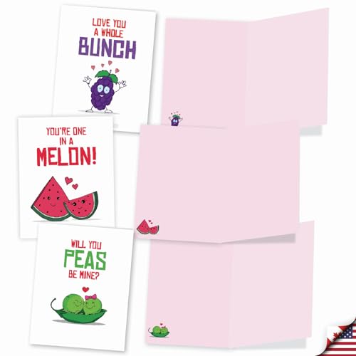The Best Card Company - 20 Note Cards Blank Assortment (4 x 5.12 Inch) (10 Designs, 2 Each) - Yummy Puns AM5659OCB-B2x10 - style: Yummy Puns