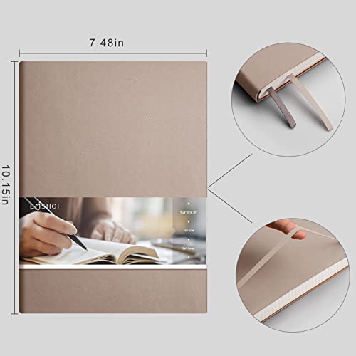 EMSHOI Lined Journal Notebook, 204 Numbered Pages, B5 Size (7.5'' x 10'') - color: Khaki, style: Ruled