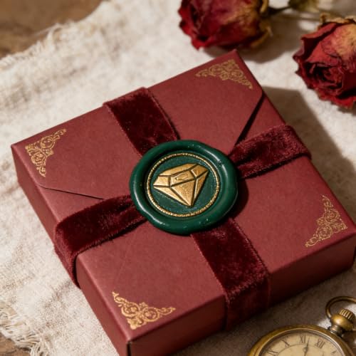 LANKIN Diamond Wax Seal Stamp, Jewelry Theme; 25mm Brass Head - color: Diamond