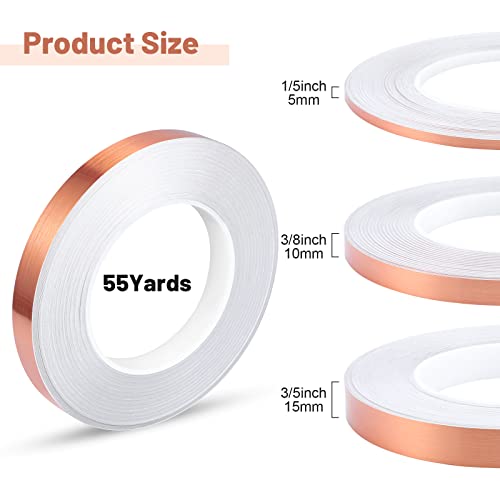 Zonon Rose Gold Washi Tape for Wall Decor Self Adhesive 5/10/15mm | Rose Gold Foil Pinstripe Tape, Mirror, 3 Widths Total 164 Yards, Easy to Apply for Furniture Car Arts Graphic Decoration - color: Rose Gold, size: 5/10/15mm