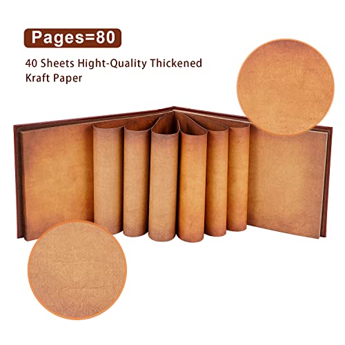 Our Adventure Book Scrapbook Photo Album,3D Embossed Words Leather Memory Book with 80 Pages for Couples Gifts,Anniversary Wedding,Valentine's Day - color: Leather Book