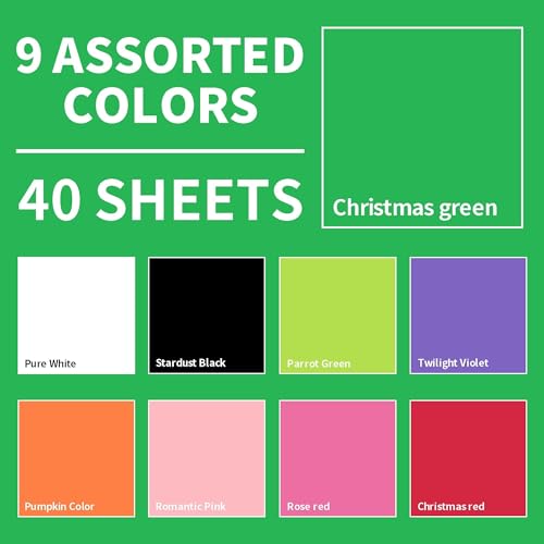 40 Sheets Christmas Green Cardstock 180gsm/65lb Construction Paper 8.5"x11" - color: Christmas Green, size: Letter Size [40 Sheets]