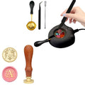 Black Electric Wax Seal Warmer Kit with Spoon, Tweezers and Stir Stick, Wax Seal Stamp