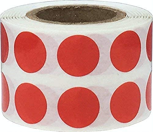 Red 1/2" Inch Transparent Color Coding Labels, 1,000 Total Adhesive Stickers On A Roll, Ideal for Planners, Journals, Mailing Seals and Crafting Ideas - color: Red