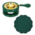 PATIKIL Wax Stamp Seal Kit, Wax Seal Kit Include Sealing Warmer, Melting Spoon, Silicone Pad, Retro Melt Stove Pot Furnace Tool for Envelope Letter Mailing Crafts DIY, Dark Green - color: Dark Green