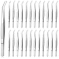 24 Pcs Stainless Steel Tweezers for Crafting with Curved Serrated Tip Multipurpose Forceps Sewing Machine Tweezers