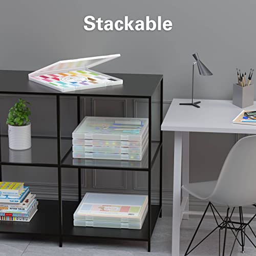 Denkee 12 x 12 Paper Storage, 6 Pack Scrapbook Paper Organizer Storage, Craft Organizers Box, Portable Storage Containers for Board Game, Craft, Art Supplies - style: 6 pack