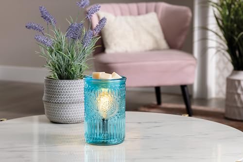 Candle Warmers ETC. Vintage Bulb Illumination Fragrance Warmer- Light-Up Warmer for Warming Scented Candle Wax Melts and Tarts to Freshen Room, Parisian Glass - size: Blue Parisian Glass