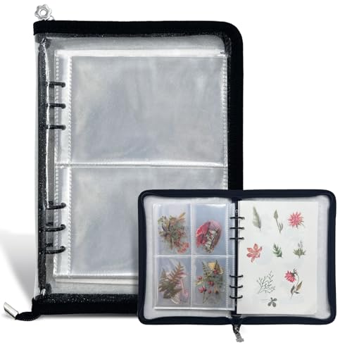 Reusable Sticker Storage Organizer Binder Collecting Book A5, Black - color: Black