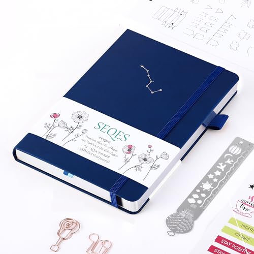 A5 Bullet Dotted Journal Notebook | 160gsm Thick Bleedproof Paper, Lay Flat Binding, 160 Numbered Pages | Hard Cover Dot Grid Notebook/Bullet Journals for Creatives & Professionals (A-Dipper) - style: A-Dipper