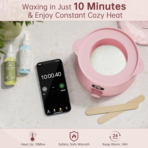 Lifestance Waxing Kit for Women & Men - Pink L3 Digital Warmer - color: Enhanced LCD (Pink) Kit