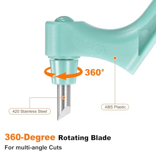 HARFINGTON Craft Cutting Tools 30 Degree Blades 360 Degree Rotating Blade Stainless Steel Cutter Pen Knife with Mat for DIY Crafts Stencils Scrapbooks, Light Blue - color: Light Blue
