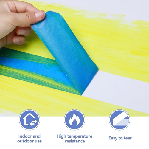 18Rolls Painters Tape 2 Inch Wide Bulk Blue Painters Tape for Wall Painting - size: 18rolls/2in（L)