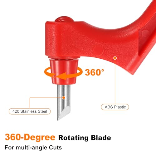 HARFINGTON Craft Cutting Tools 30 Degree Blades 360 Degree Rotating Blade Stainless Steel Cutter Pen Knife with Mat for DIY Crafts Stencils Scrapbooks, Red - color: Red