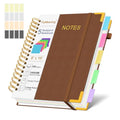 Hardcover Spiral Notebook Journal with Removable Dividers Tabs - color: Brown, size: 8"x10"