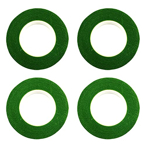 Woohome 4 Roll Florist Stem Wrap, 12mm Width Floral Tape Bouquet Tape, 90 Feet/Roll Flower Tape - color: 4PCS Green