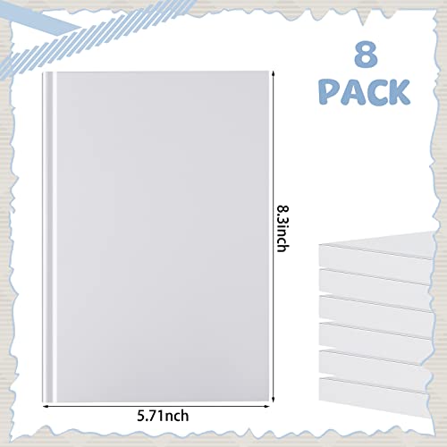 Henoyso 8 Pcs A5 Blank Notebook Journal Hardcover Sketchbook, 8.3 x 5.7 in - color: White, size: 8.3x5.7 Inch