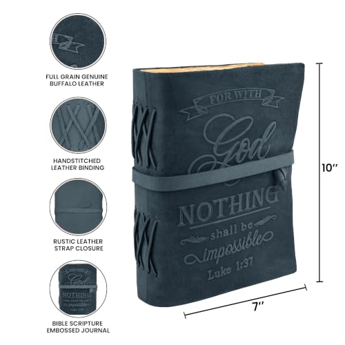 LEATHER VILLAGE Bible Journal For Men, Navy Blue 10x7. - color: Blue, size: 10 inches X 7 inches