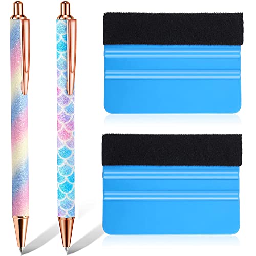 Weeding Tools for Vinyl，2 Pieces Air Release Pen Craft Vinyl Weeding Tools Stainless Steel Point Retractable Air Release Weeding Tools for Craft Weeding Essential Adhesive Vinyl (Multicolour) - size: multicolour Weeding