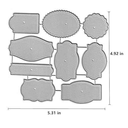 9pcs Tags Banner Cutting Dies, Labels Bookmark Die Cuts Metal Embossing Stencils Template Mould for Card Scrapbooking and DIY Craft Album Paper Card Decor - color: 9pcs Tags Banner Labels Bookmark