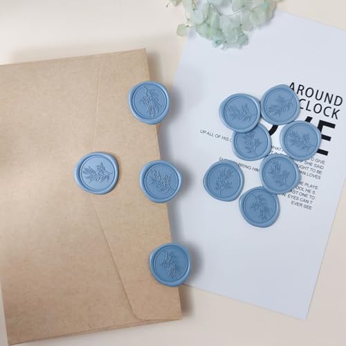 Pollize 50Pcs Wax Seal Stickers, Wedding Invitation Envelope Stickers - color: Blue