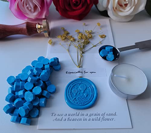 400 Pieces Sealing Wax Beads for Seal Stamp, PORXFLY Wax Seal Beads Great for Wedding Invitations, Wine Packages,Cards Envelopes, Gift Wrapping (Blue) - color: Blue