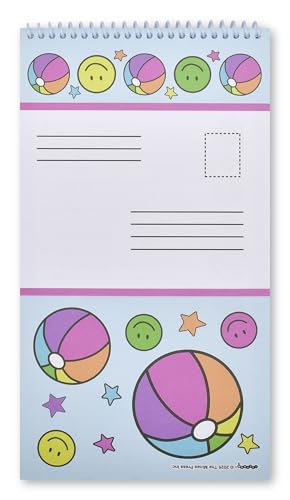 iscream Fold and Send Girls Stationery Card Pad with Seals - Beach Balls - color: Beach Balls