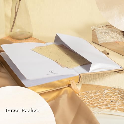 MGGAO Lined Journal Notebook for Women Men, A5 Aesthetic Notebook - color: Beige, size: Lined